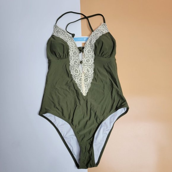 CUPSHE Women’s Ladies Vintage Lace Bikini Sets Beach Swimwear size L NWT - Picture 3 of 12